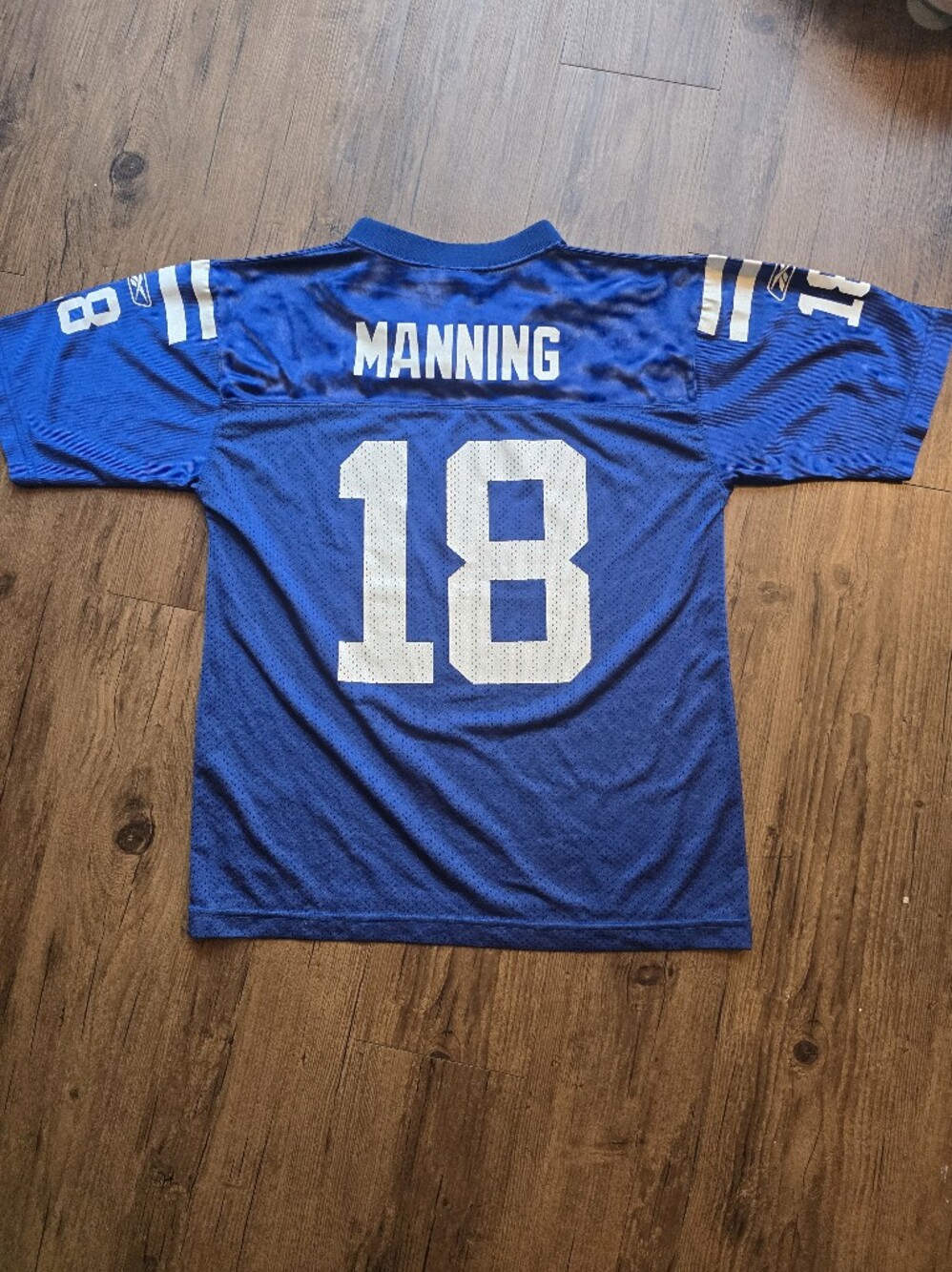 Reebok Blue NFL Jersey with White Number - Picture 4 of 4